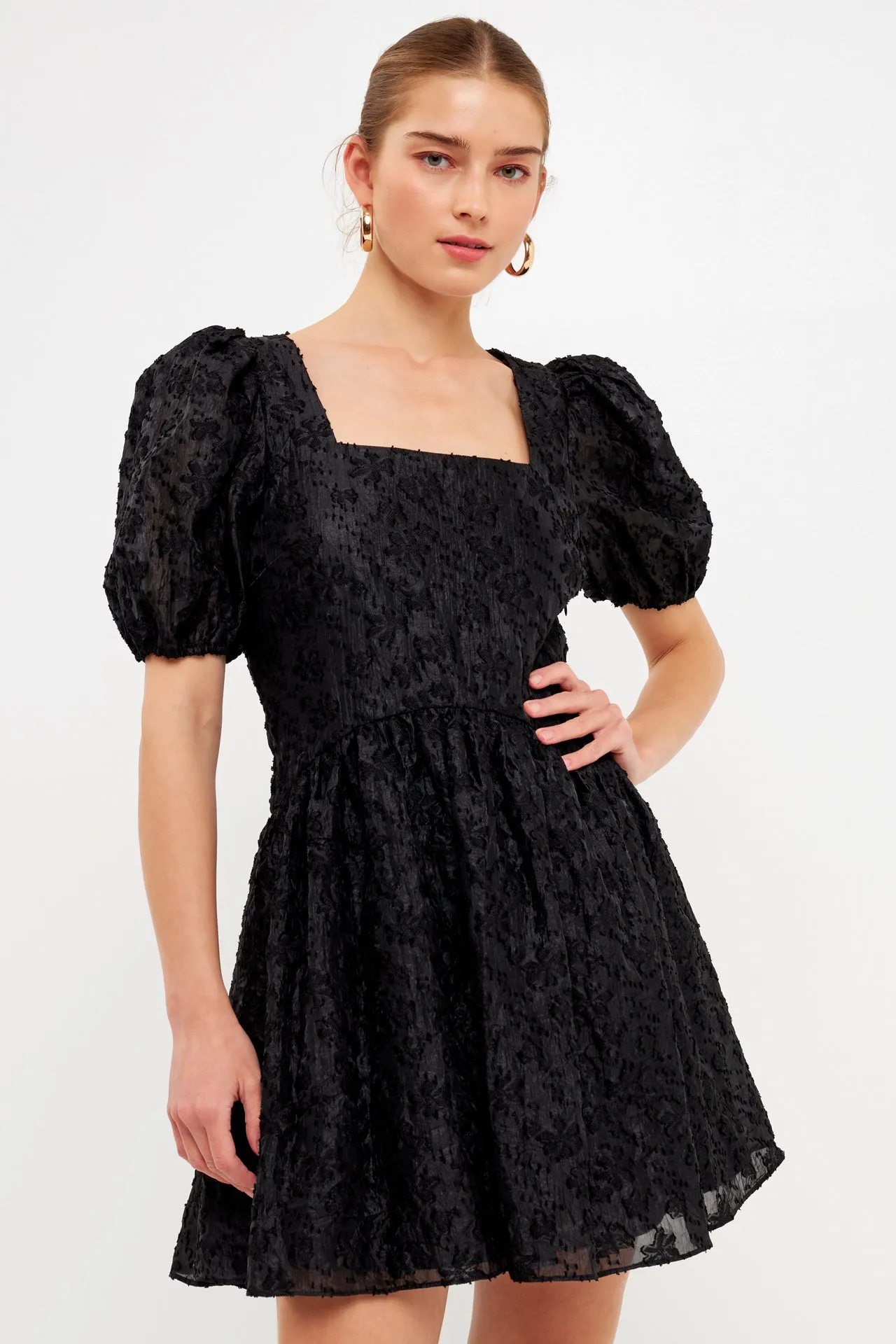 Texture Floral Organza Mini Dress sold by Endless Rose product image thumbnail 5