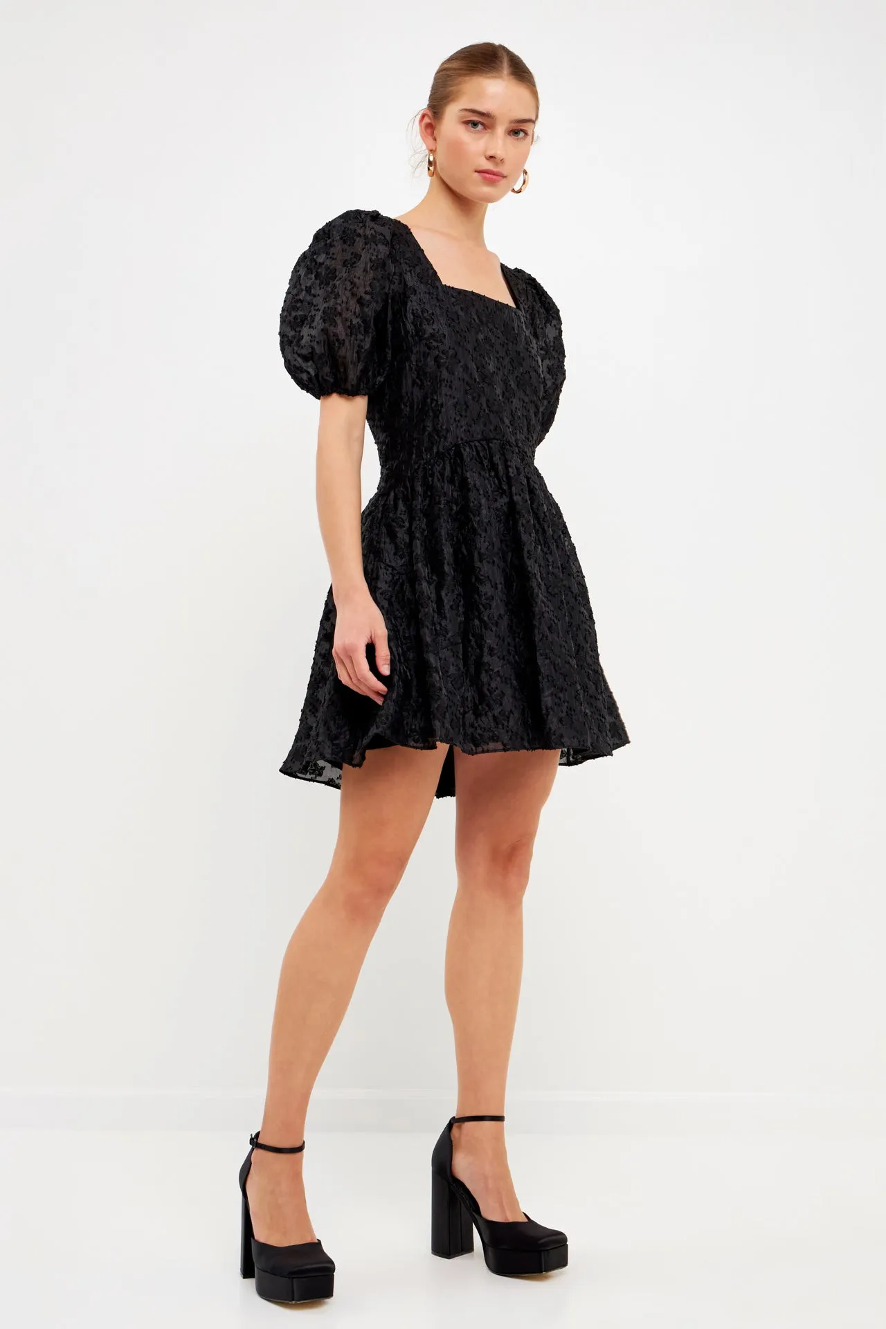 Texture Floral Organza Mini Dress sold by Endless Rose product image thumbnail 3