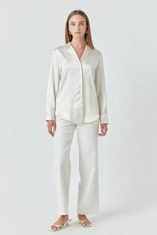 Classic Satin Over Shirt - Final Sale sold by Endless Rose