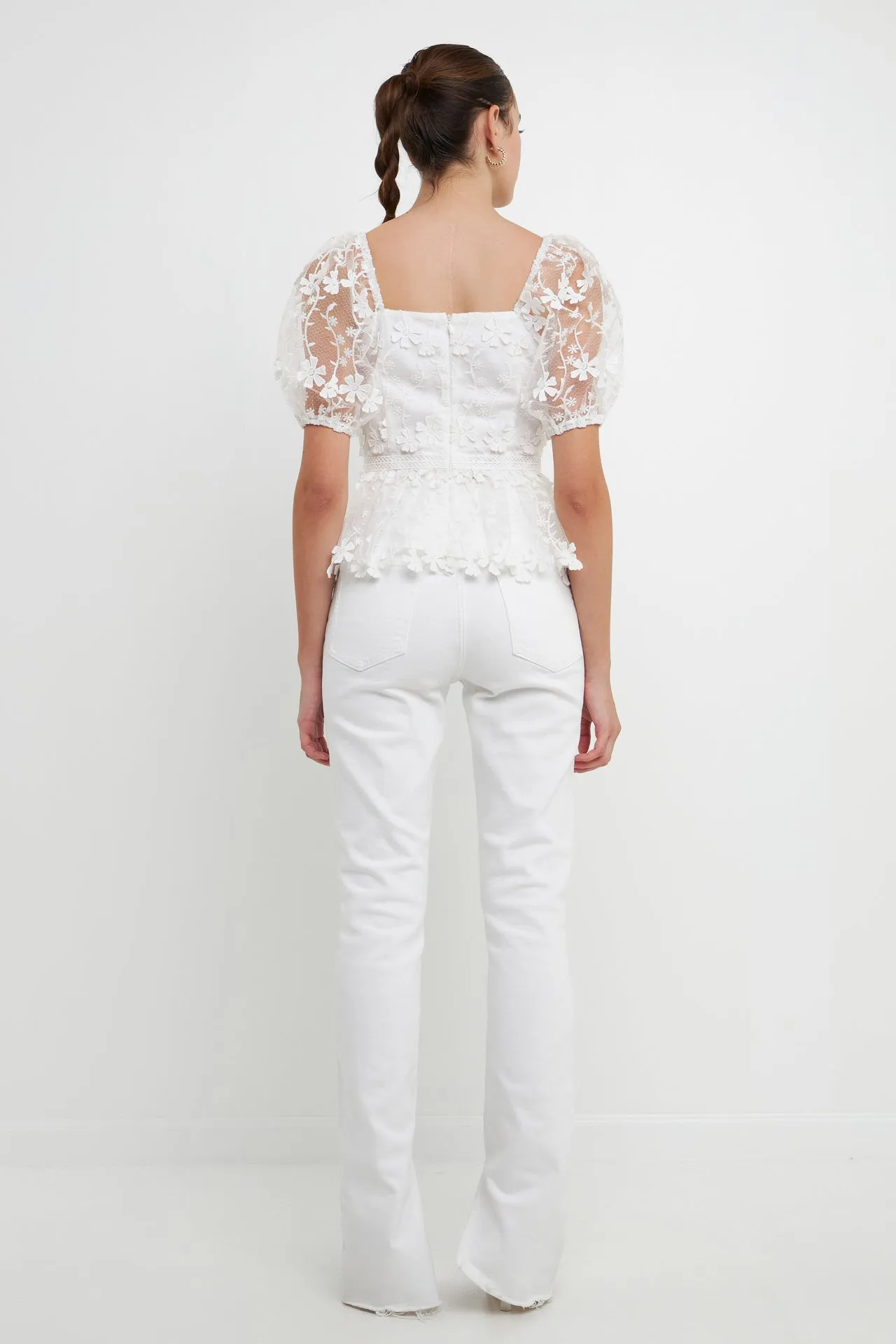 Floral Embroidered Lace Peplum Top sold by Endless Rose product image thumbnail 4
