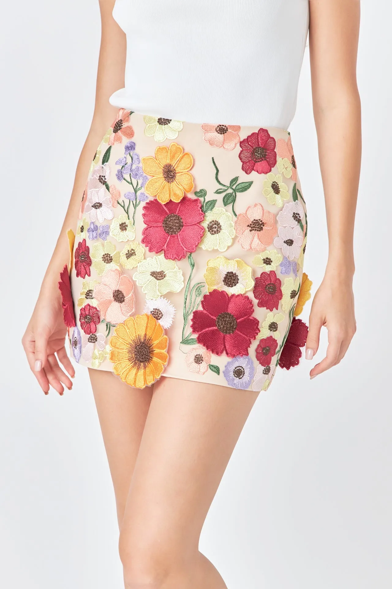 Floral Embroidered Mini Skirt sold by Endless Rose product image thumbnail 2