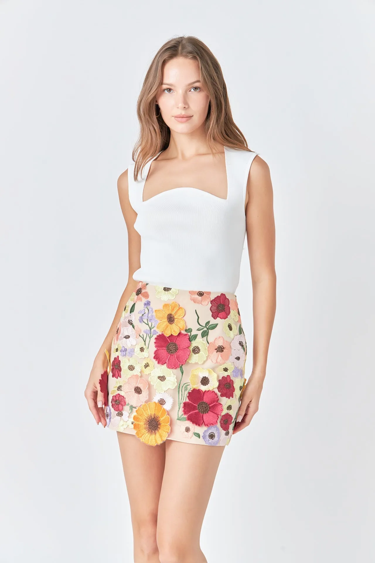Floral Embroidered Mini Skirt sold by Endless Rose product image thumbnail 5