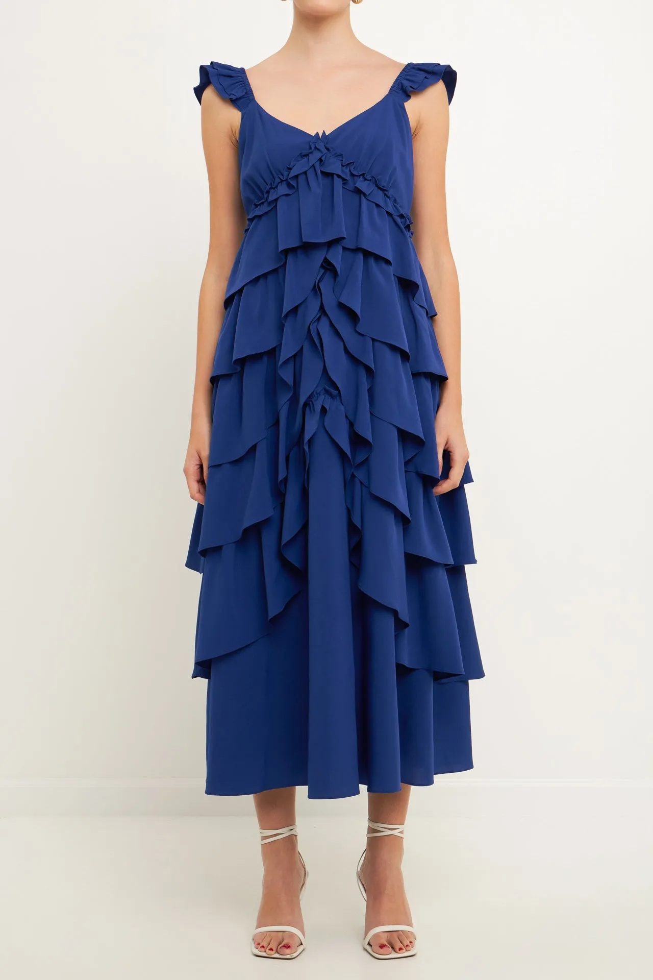 Waterfall Tiered Maxi High Low Dress sold by Endless Rose product image thumbnail 2