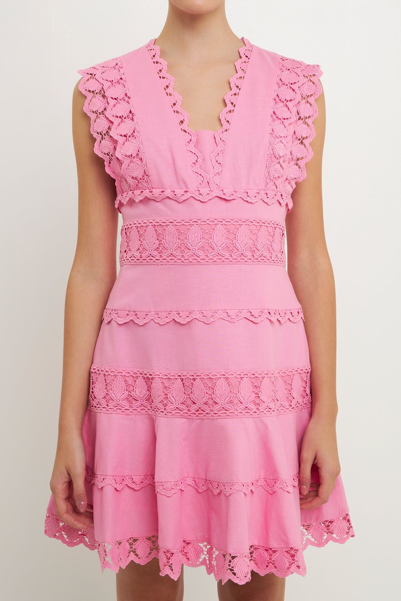 Plunging Neck Lace Trim Dress sold by Endless Rose product image thumbnail 5