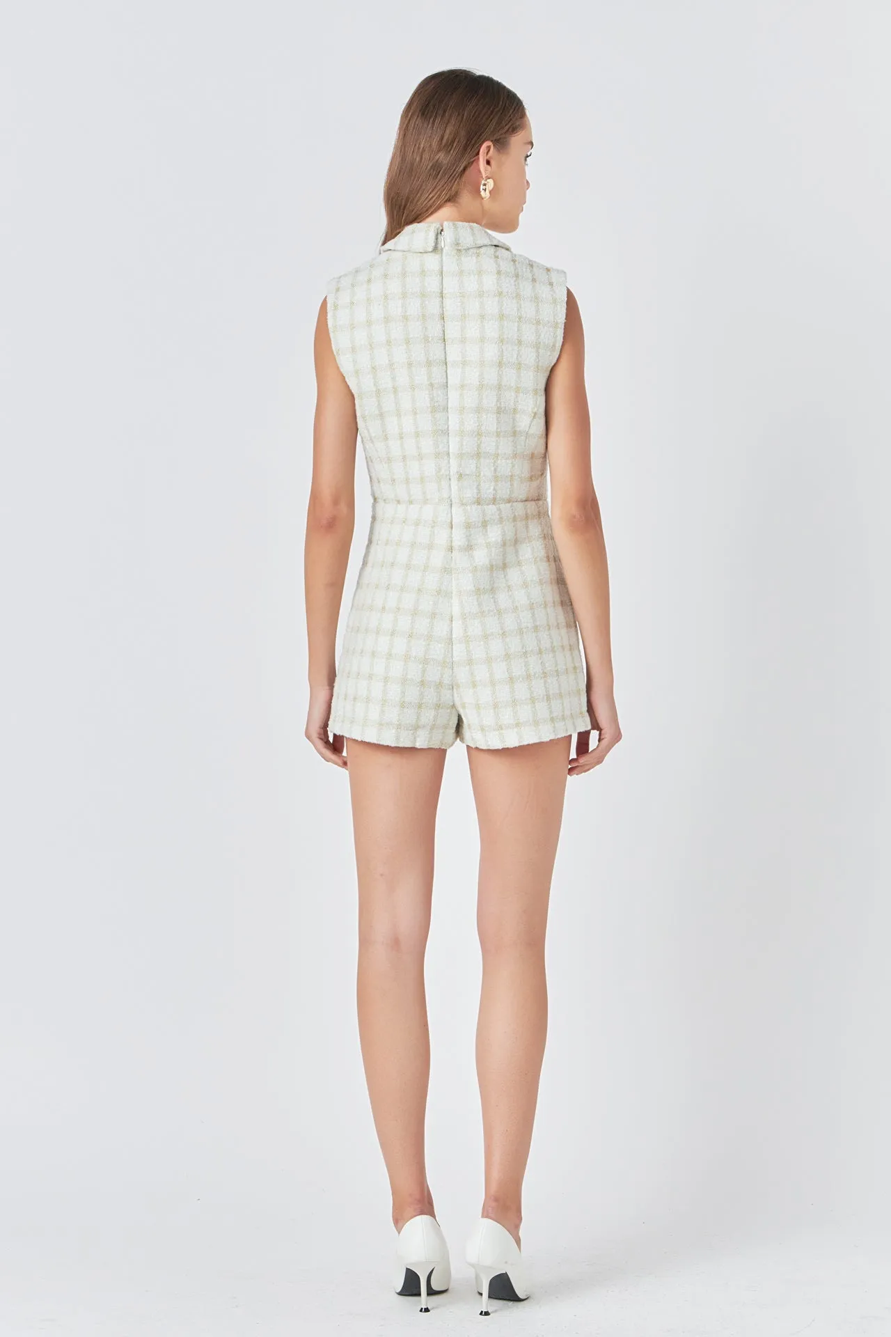 Sleeveless Tweed Suited Romper sold by Endless Rose product image thumbnail 4