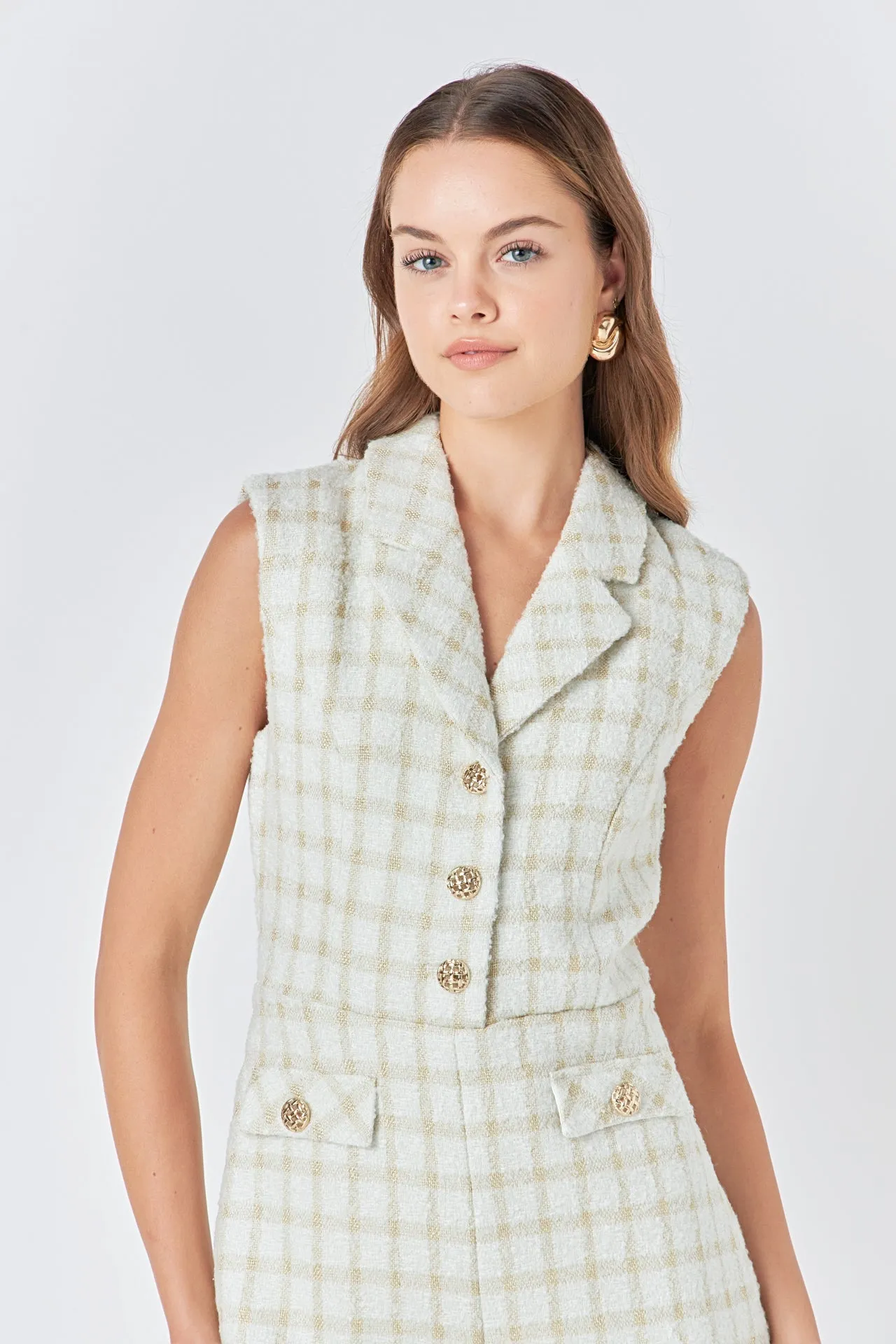 Sleeveless Tweed Suited Romper sold by Endless Rose product image thumbnail 5