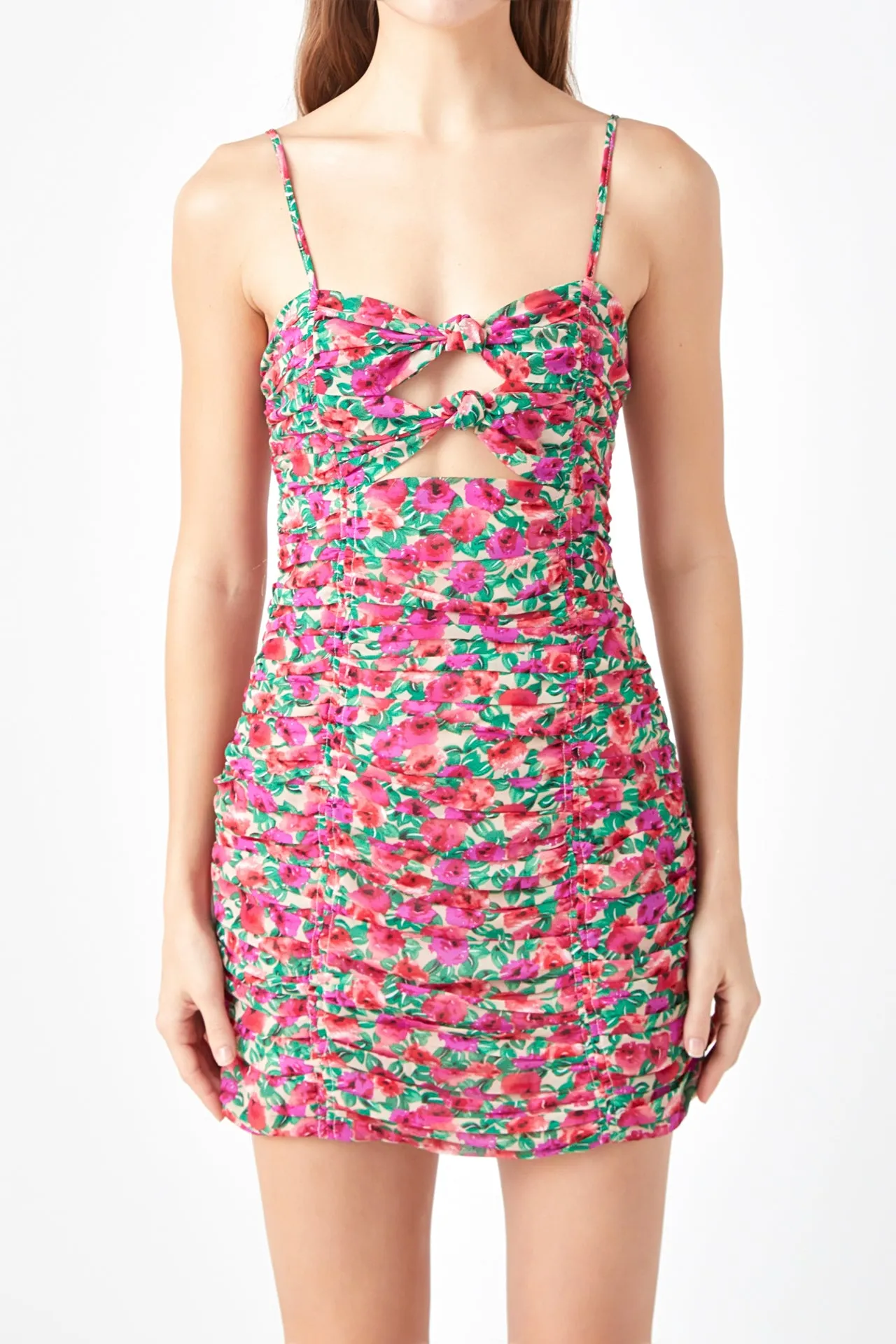 Floral Double Knot Ruched Mini Dress sold by Endless Rose product image thumbnail 2