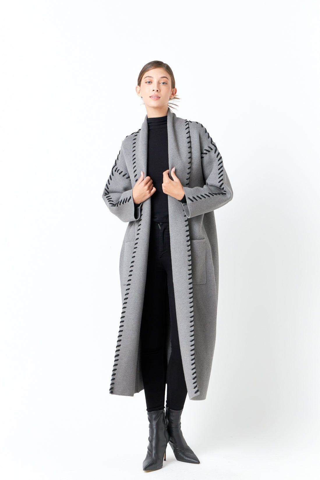 Whip Stitched Long Knit Cardigan sold by Endless Rose product image thumbnail 5