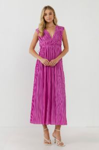 Pleated Straps Detail Midi Dress sold by Endless Rose