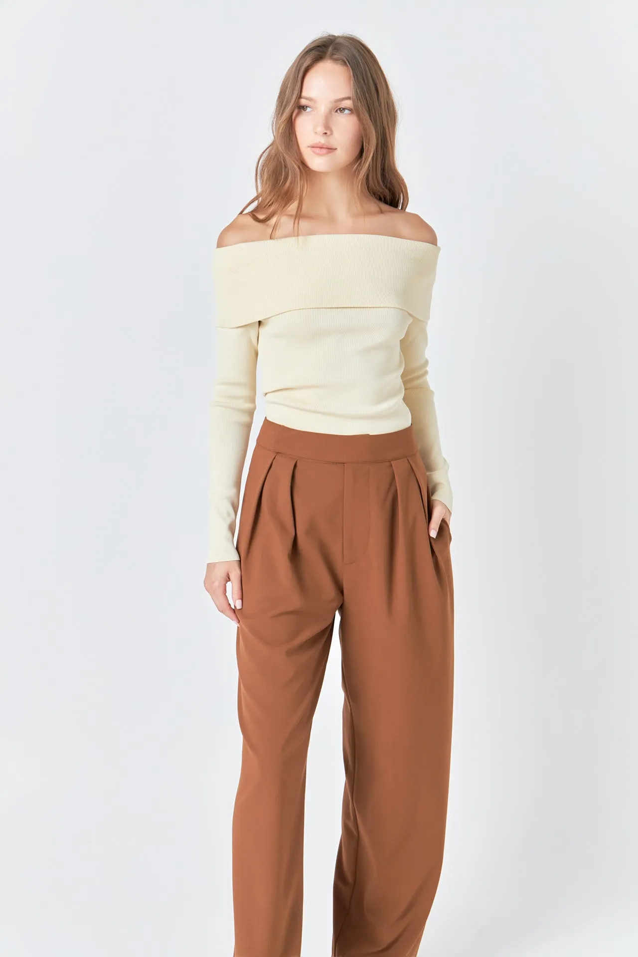 Off Shoulder Long Sleeve Knit Top sold by Endless Rose product image thumbnail 5