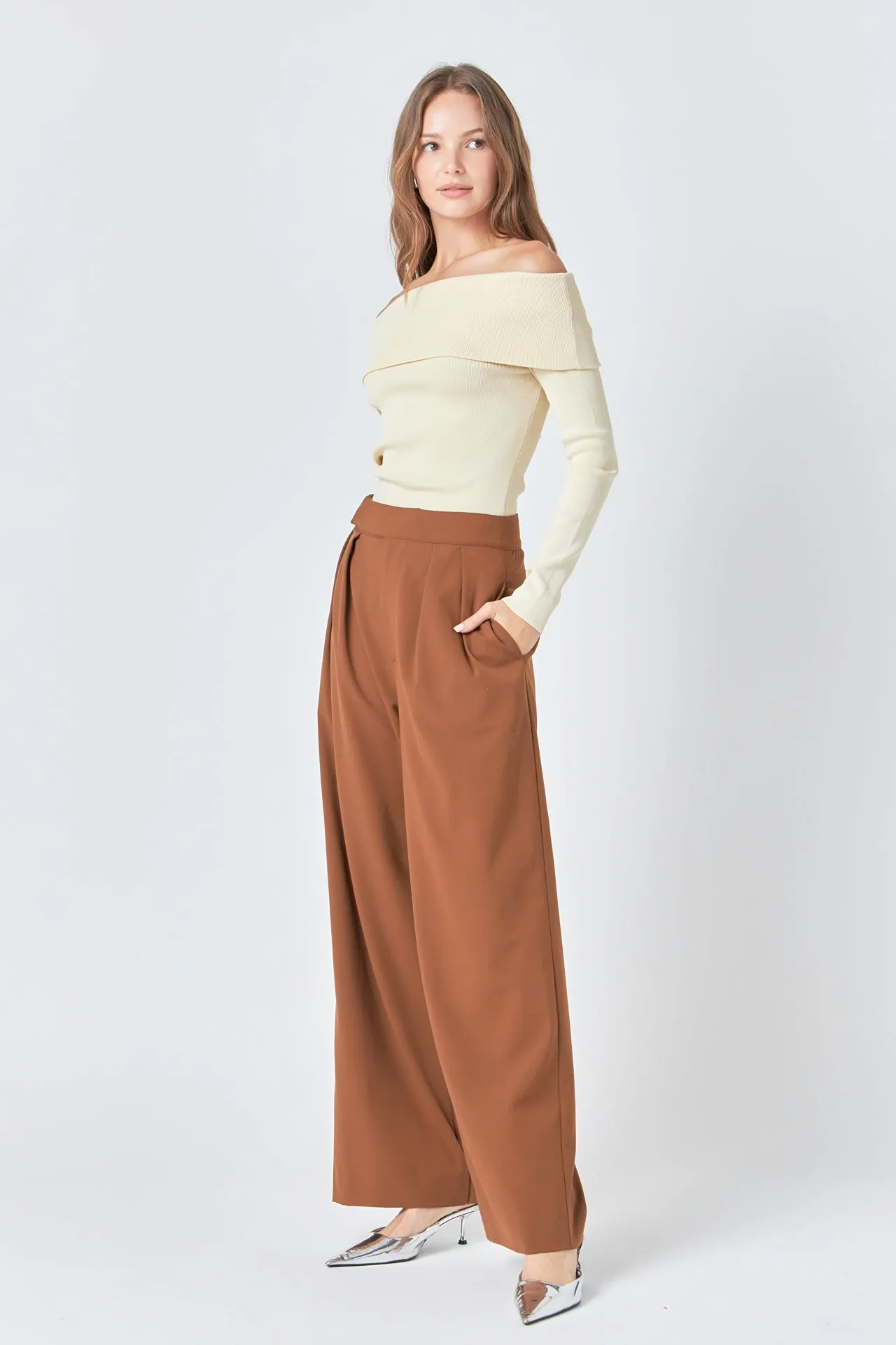 Off Shoulder Long Sleeve Knit Top sold by Endless Rose product image thumbnail 3