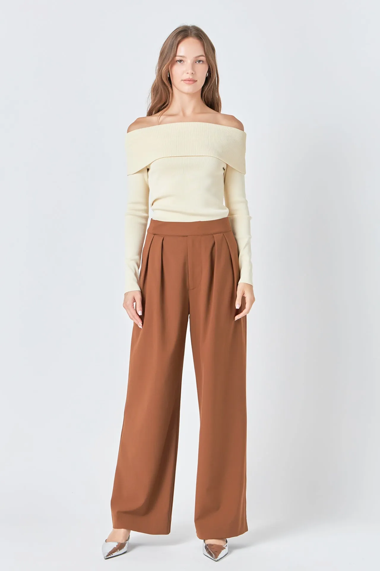 Off Shoulder Long Sleeve Knit Top sold by Endless Rose