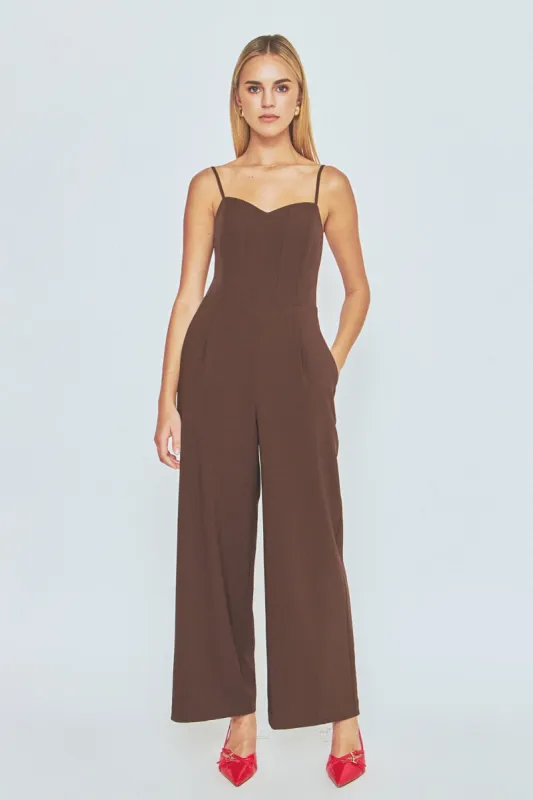 Adjustable Bustier Wide Leg Jumpsuit sold by Endless Rose