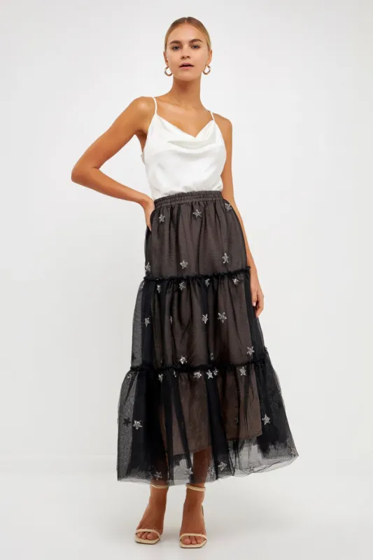 Star Tulle Maxi Skirt sold by Endless Rose