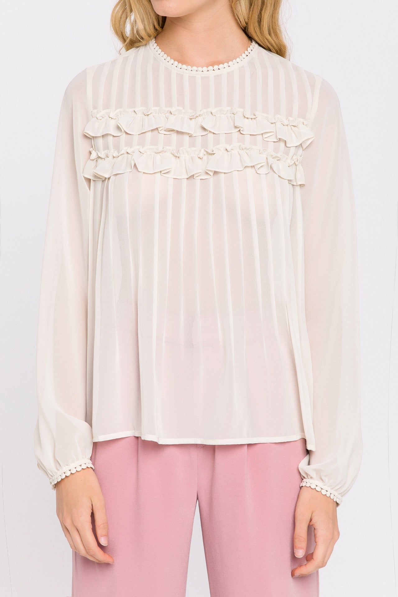 Lace Detail Pleated Blouse sold by Endless Rose product image thumbnail 2