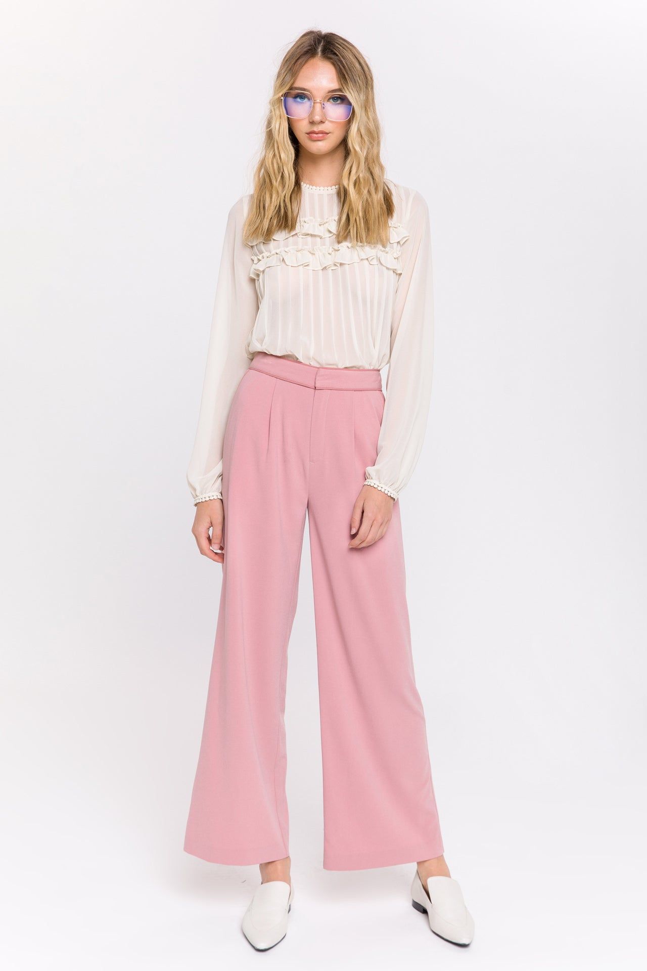 Lace Detail Pleated Blouse sold by Endless Rose