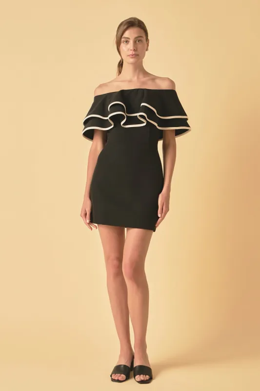 Off-The-Shoulder Ruffle Mini Dress sold by Endless Rose