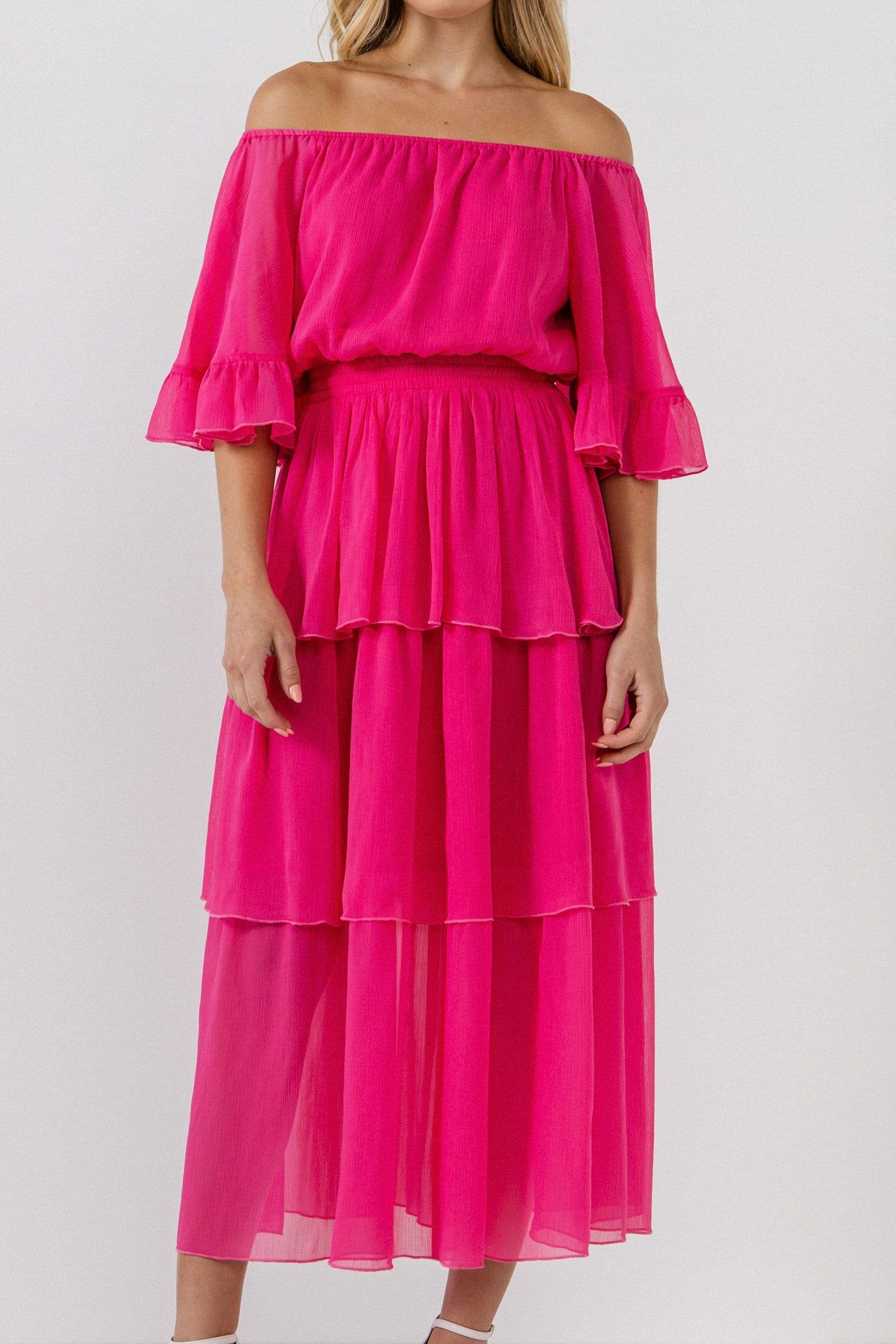 Off-The-Shoulder Tiered Maxi Dress sold by Endless Rose product image thumbnail 4