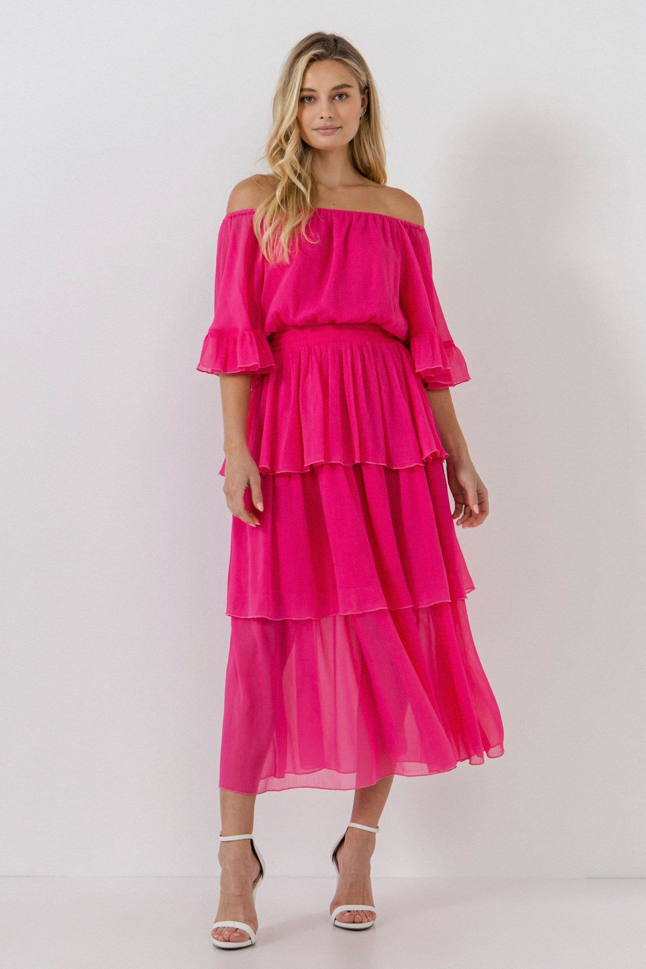 Off-The-Shoulder Tiered Maxi Dress sold by Endless Rose