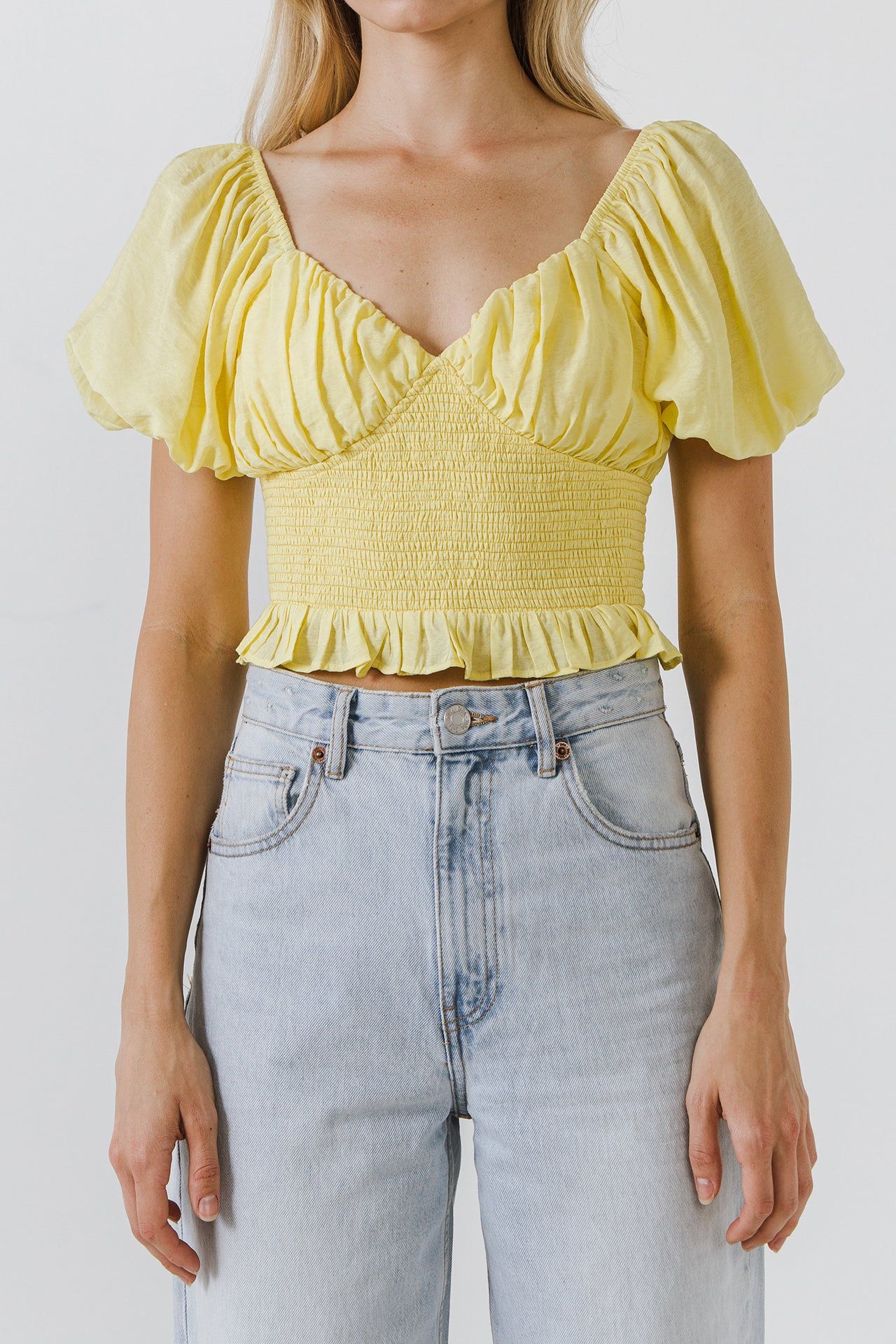 Sweetheart Smocked Puff Sleeve Top sold by Endless Rose product image thumbnail 2