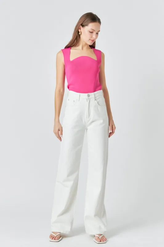 Ribbed Knit Sleeveless Top sold by Endless Rose