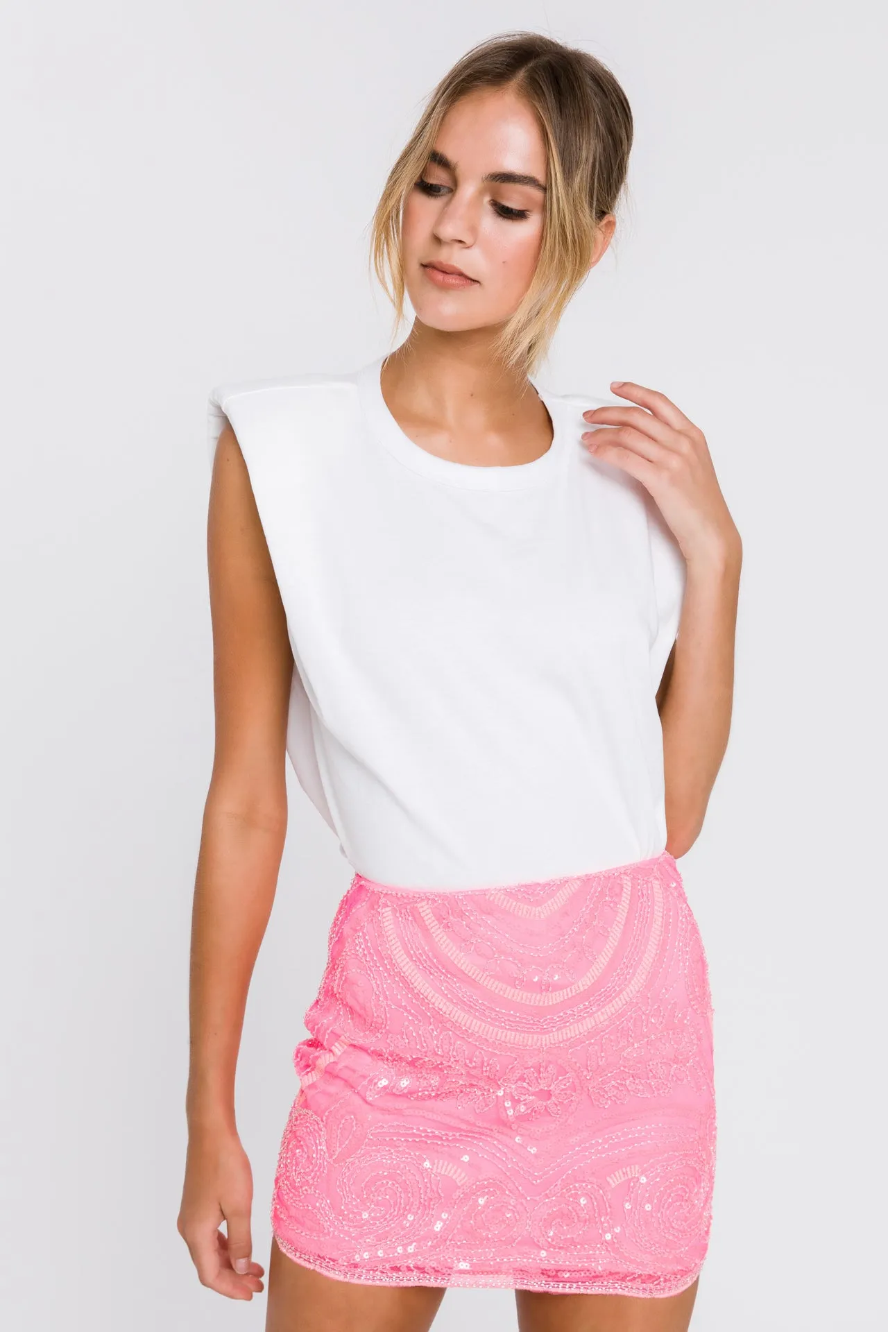 Beads Embroidered Mini Skirt sold by Endless Rose product image thumbnail 5