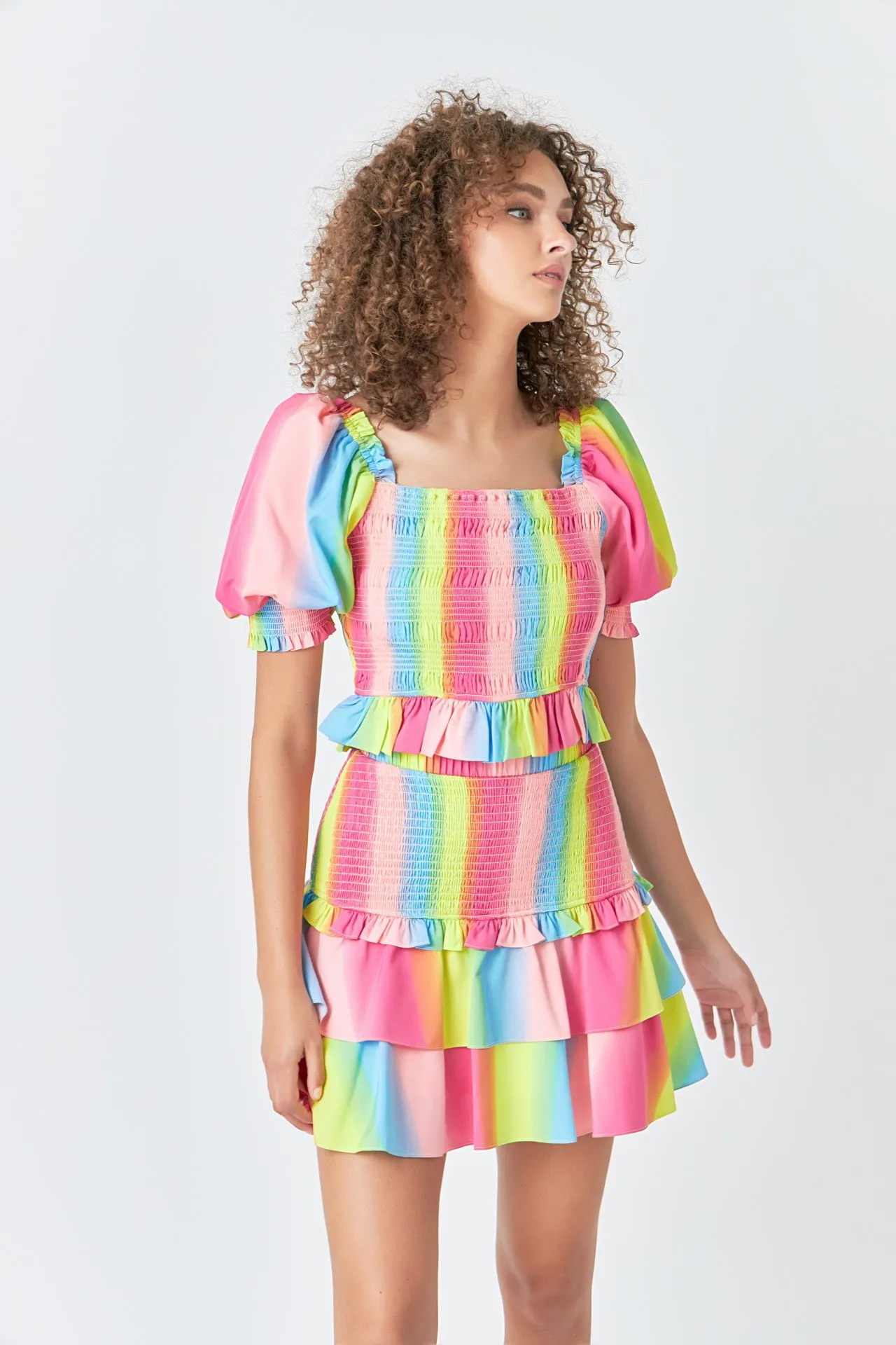 Ombre Stripe Smocked Skirt sold by Endless Rose product image thumbnail 5