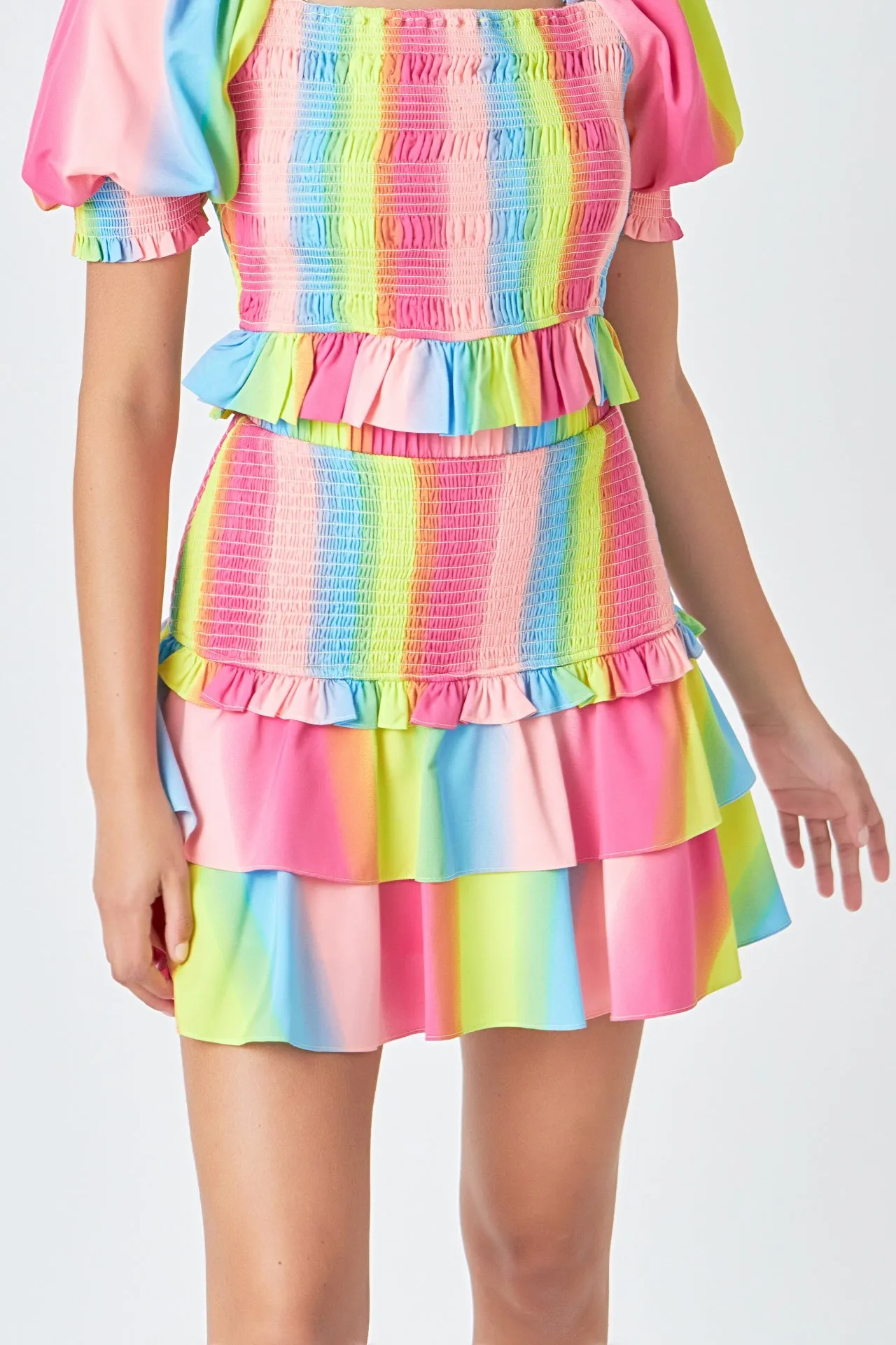 Ombre Stripe Smocked Skirt sold by Endless Rose product image thumbnail 2