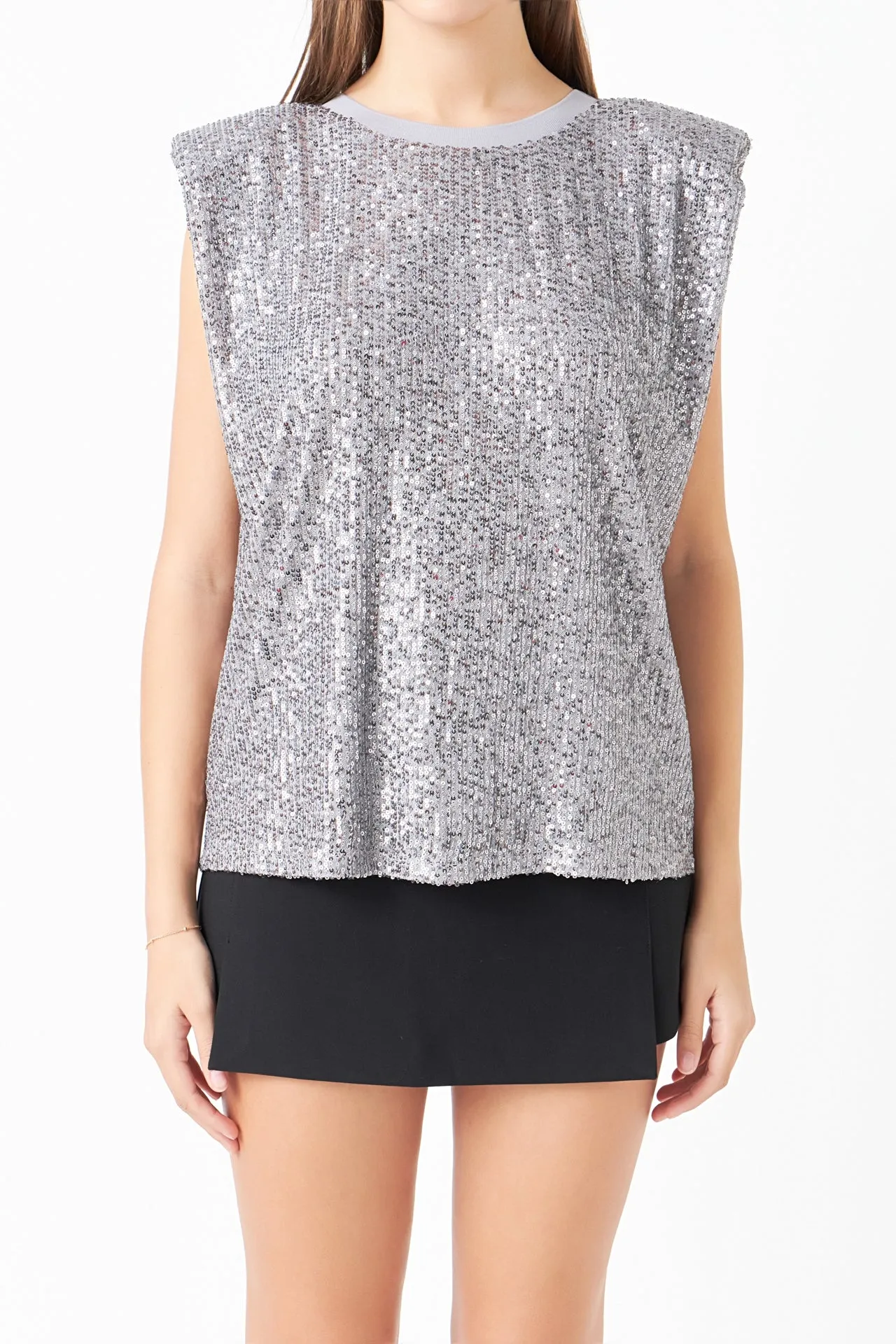 Sequin Shoulder Pad Top sold by Endless Rose product image thumbnail 2