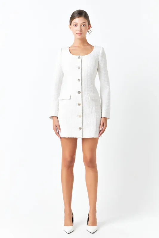 Scooped Neckline Tweed Dress sold by Endless Rose