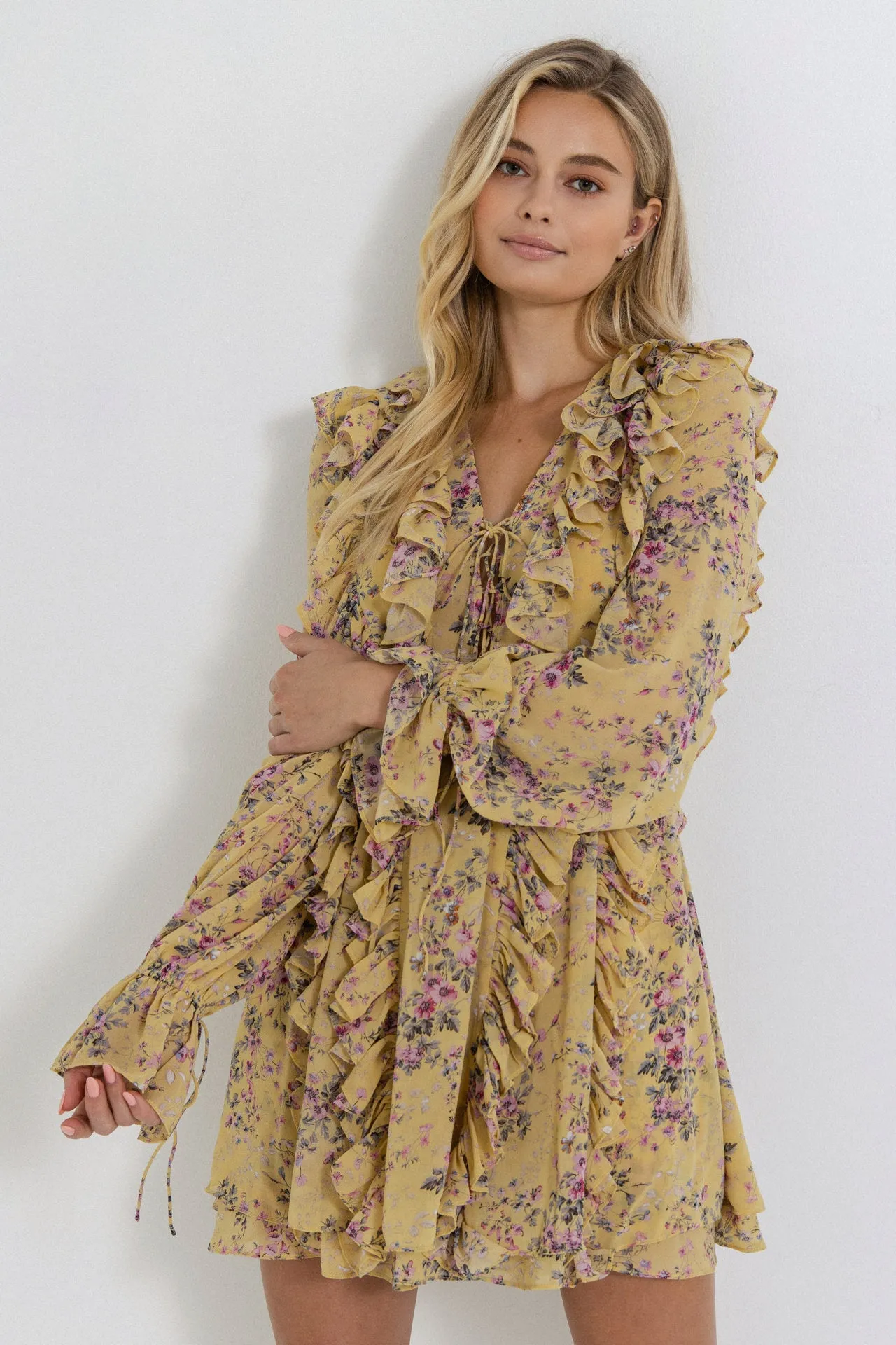Chiffon Floral Ruffled Dress sold by Endless Rose product image thumbnail 2