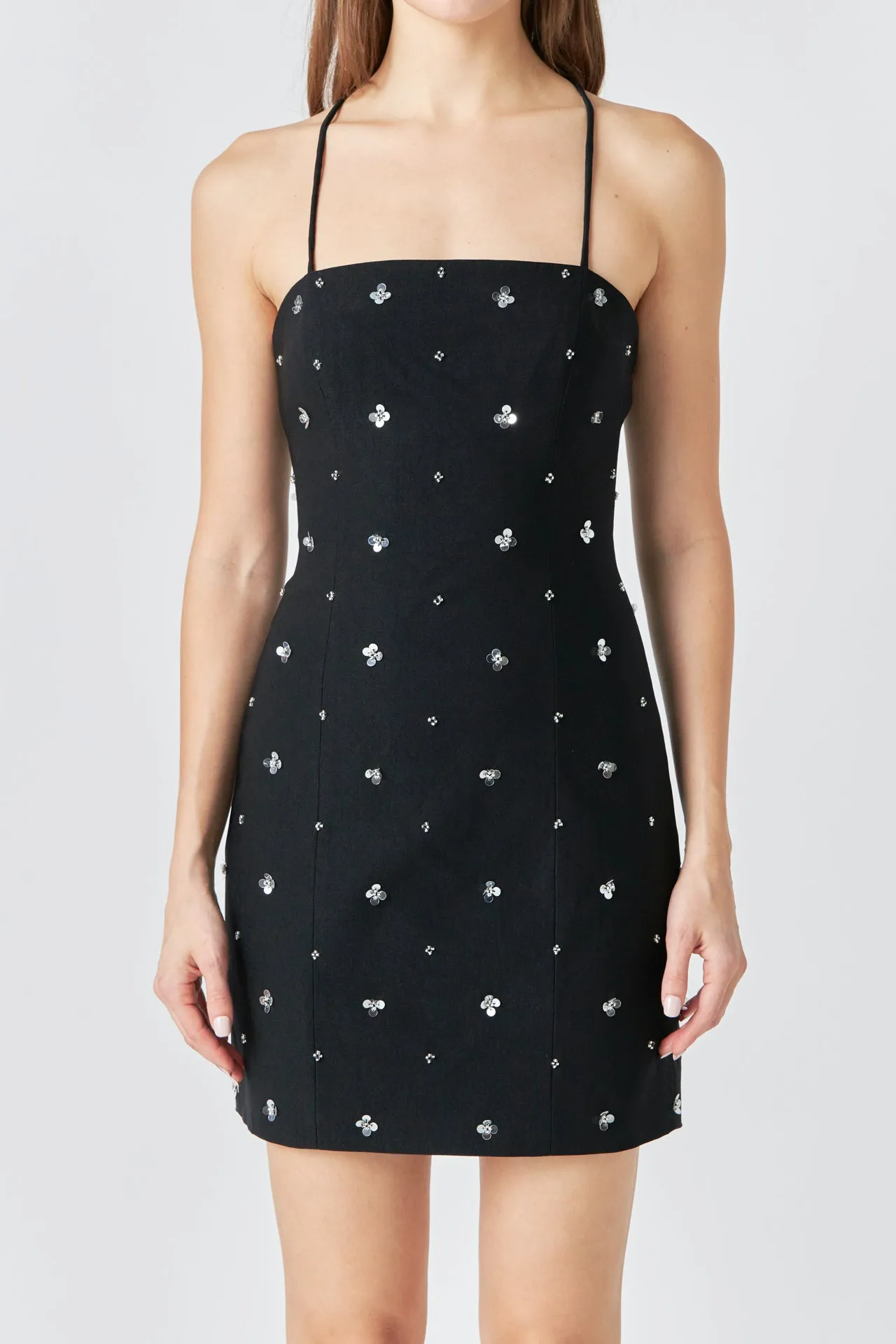 Premium Sequins Floral Embroidery Mini Dress sold by Endless Rose product image thumbnail 2