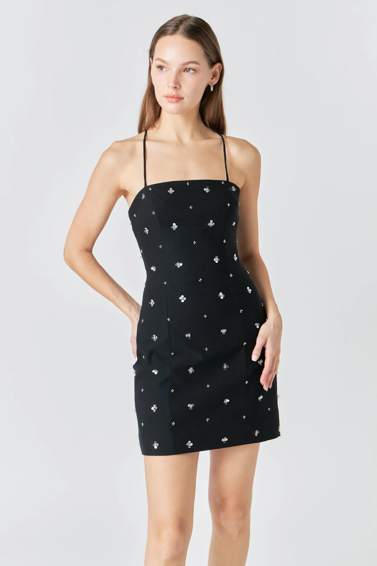 Premium Sequins Floral Embroidery Mini Dress sold by Endless Rose product image thumbnail 5