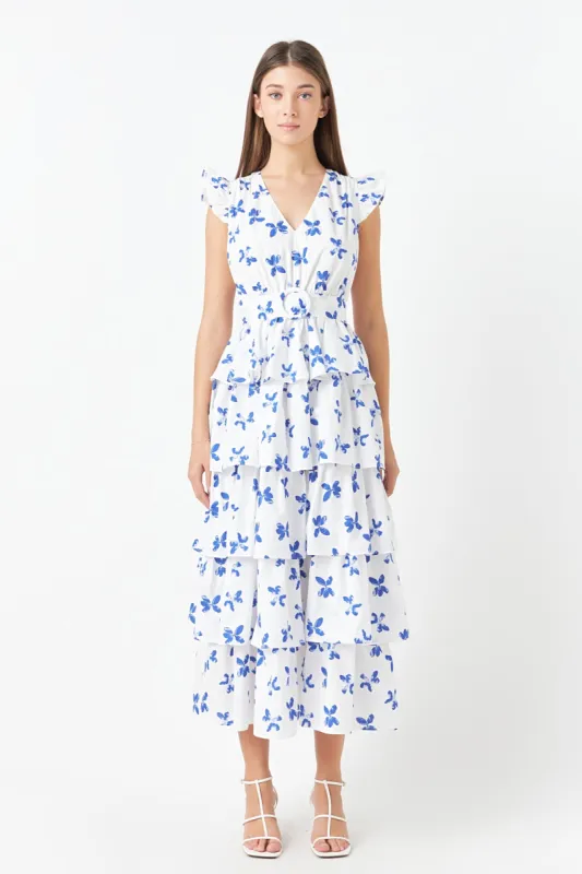 Floral Layered Long Dress sold by Endless Rose
