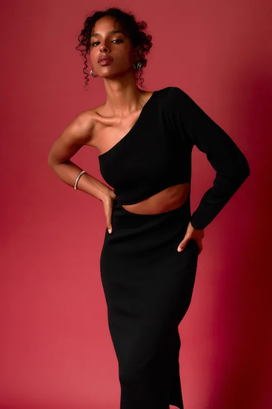 Knit One Shoulder Midi Dress sold by Endless Rose