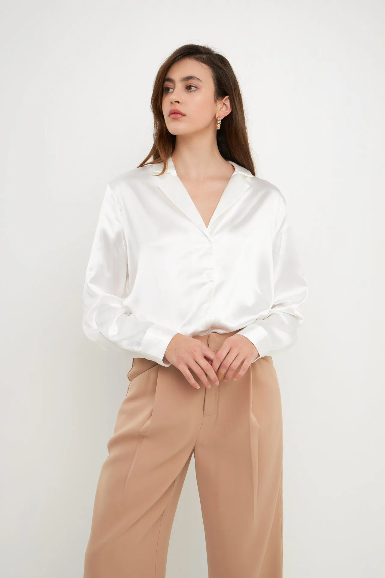 Classic Satin Over Shirt - Final Sale sold by Endless Rose product image thumbnail 5