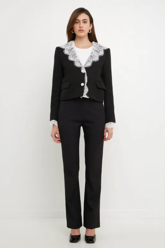 Tweed Jacket With Lace Collar sold by Endless Rose