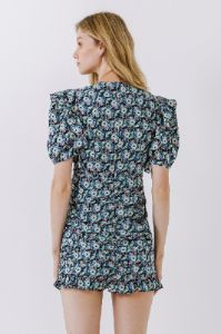 Floral V-neck Shirring Dress sold by Endless Rose
