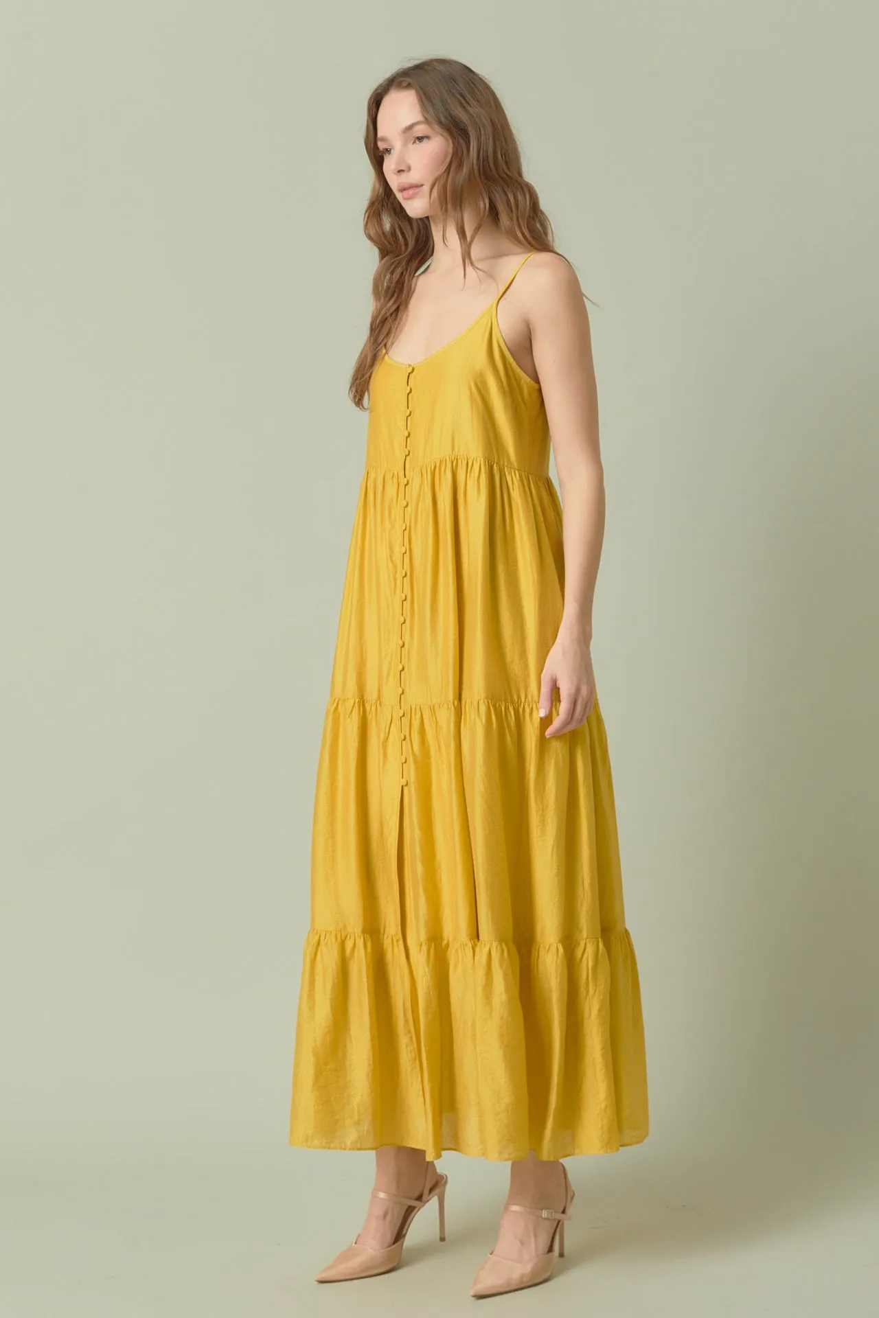 Button Detail Tiered Maxi Dress - Final Sale sold by Endless Rose product image thumbnail 3