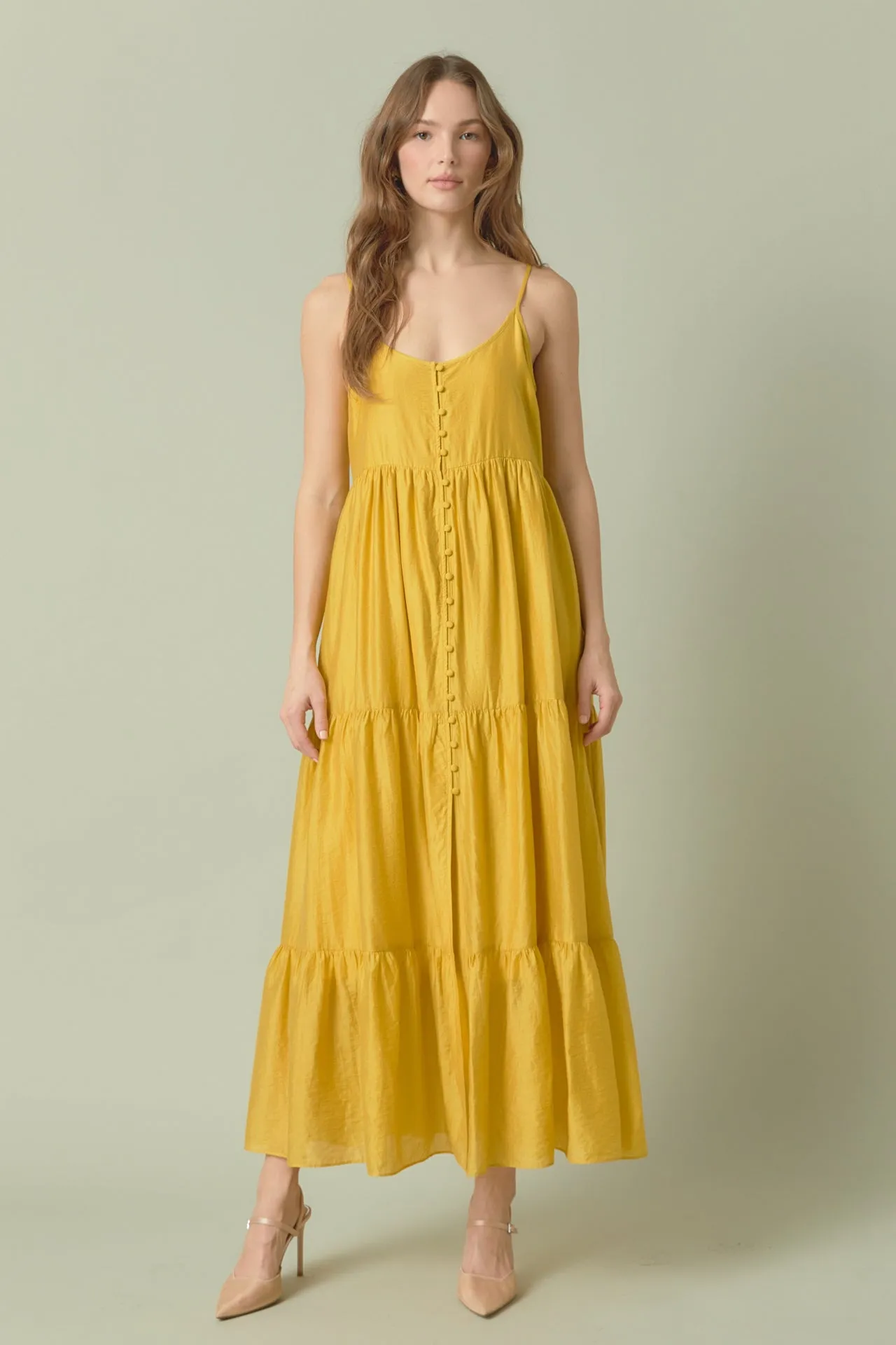 Button Detail Tiered Maxi Dress - Final Sale sold by Endless Rose