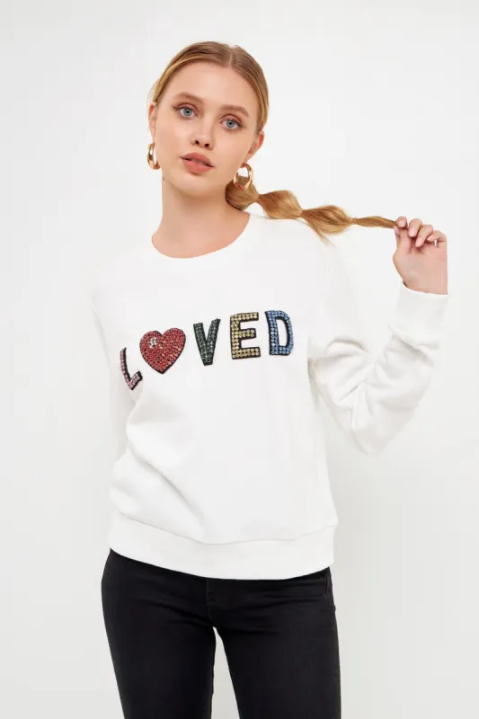 Beaded Loved Sweatshirt sold by Endless Rose