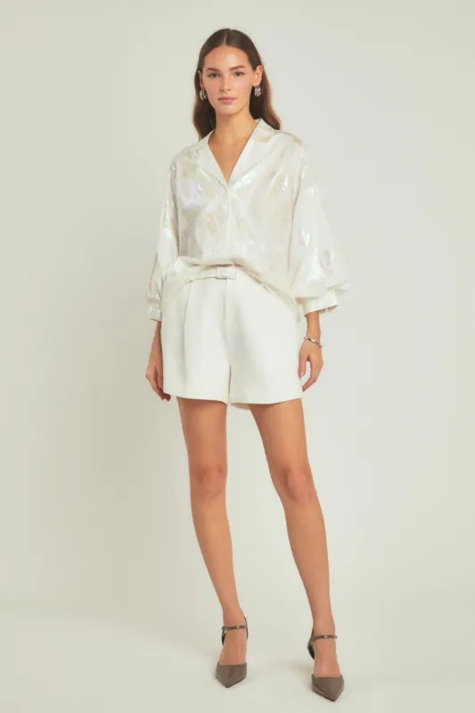 Print Foil Collared Shirt sold by Endless Rose