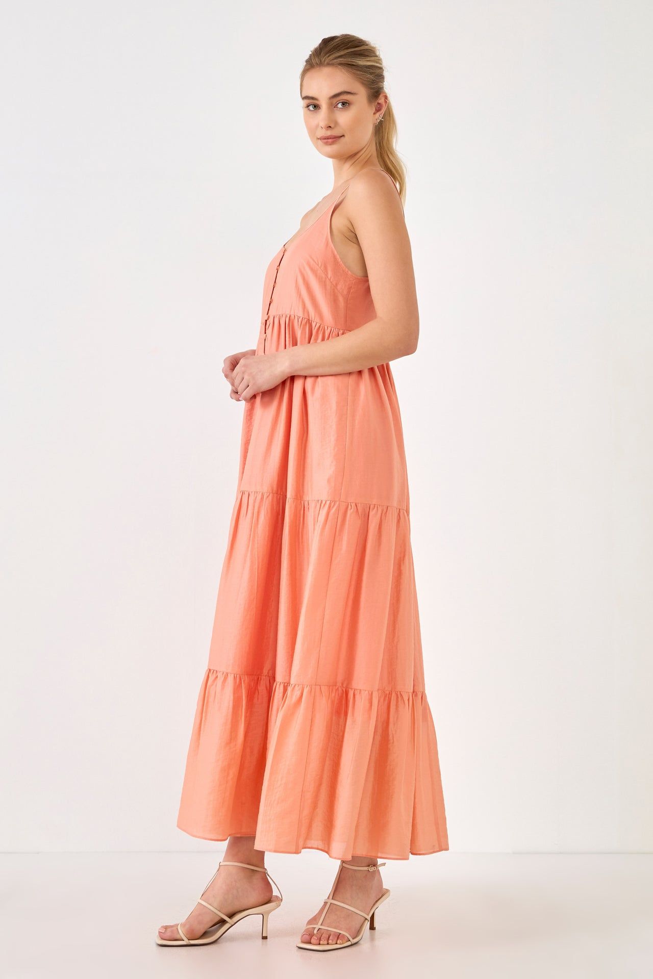 Button Detail Tiered Midi Dress sold by Endless Rose product image thumbnail 3