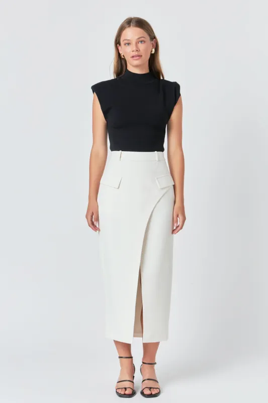 Front Wrapped Pocket Maxi Skirt sold by Endless Rose