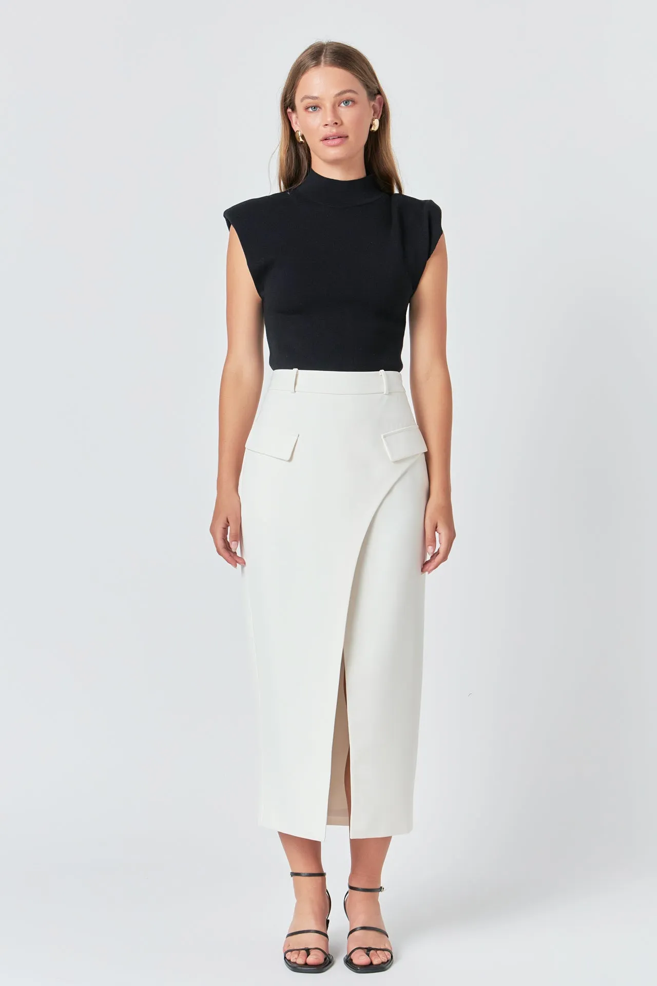 Front Wrapped Pocket Maxi Skirt sold by Endless Rose