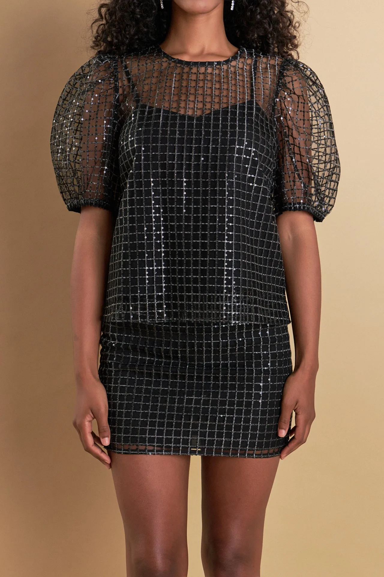 Sequins Mesh Grid Top sold by Endless Rose product image thumbnail 2