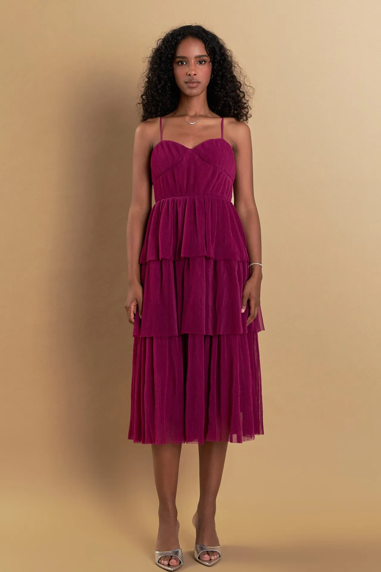 Tulle Tiered Midi Dress sold by Endless Rose product image thumbnail 3