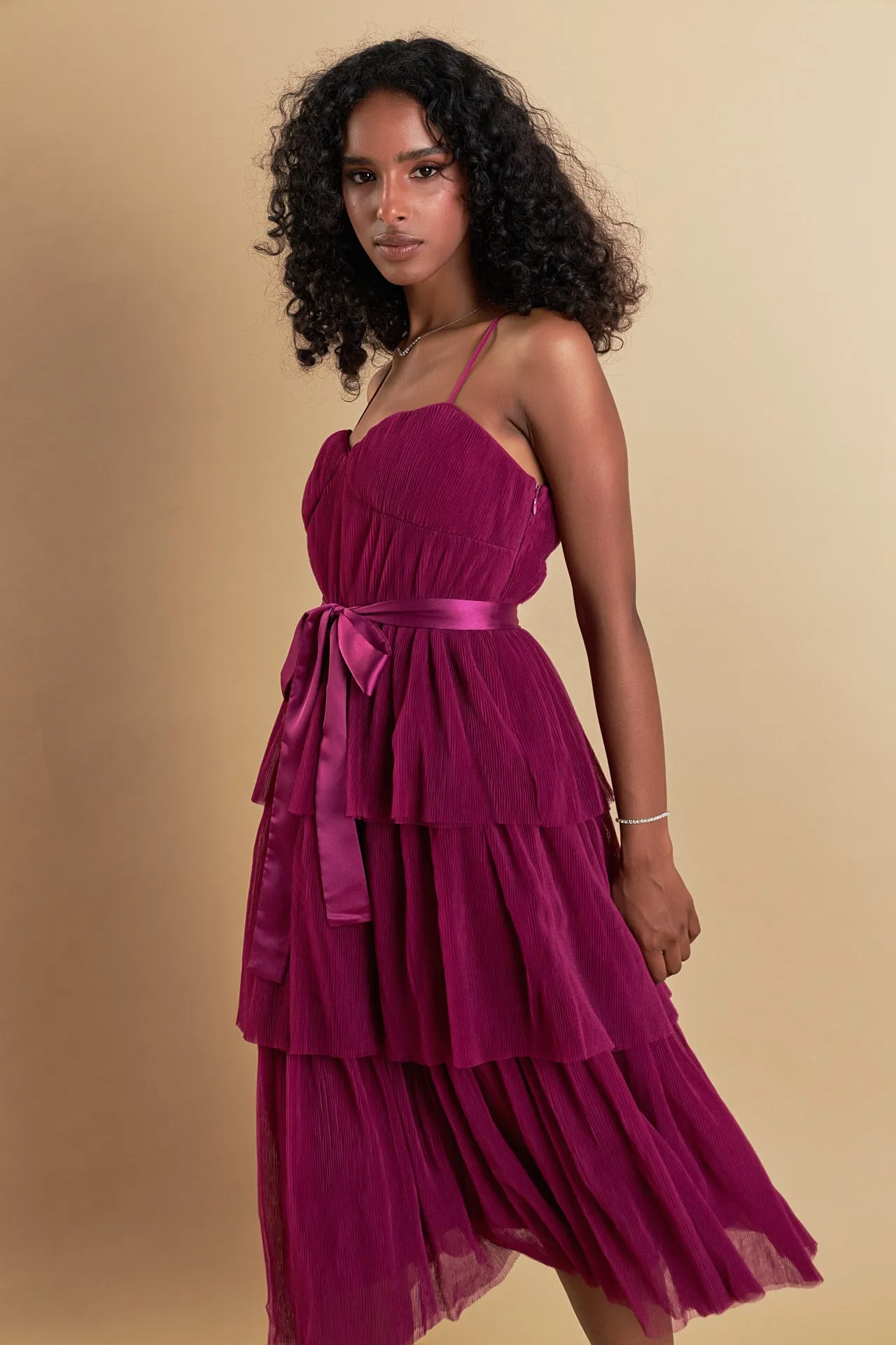 Tulle Tiered Midi Dress sold by Endless Rose