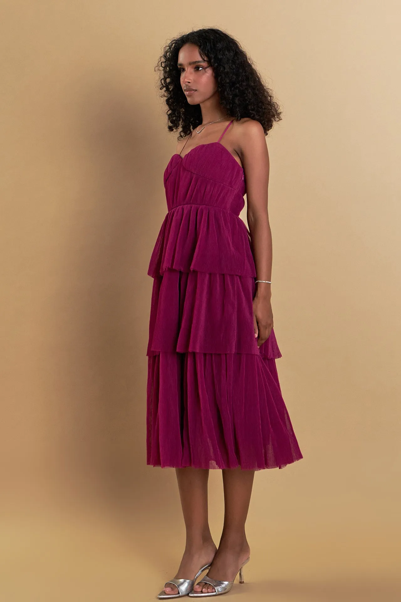 Tulle Tiered Midi Dress sold by Endless Rose product image thumbnail 4