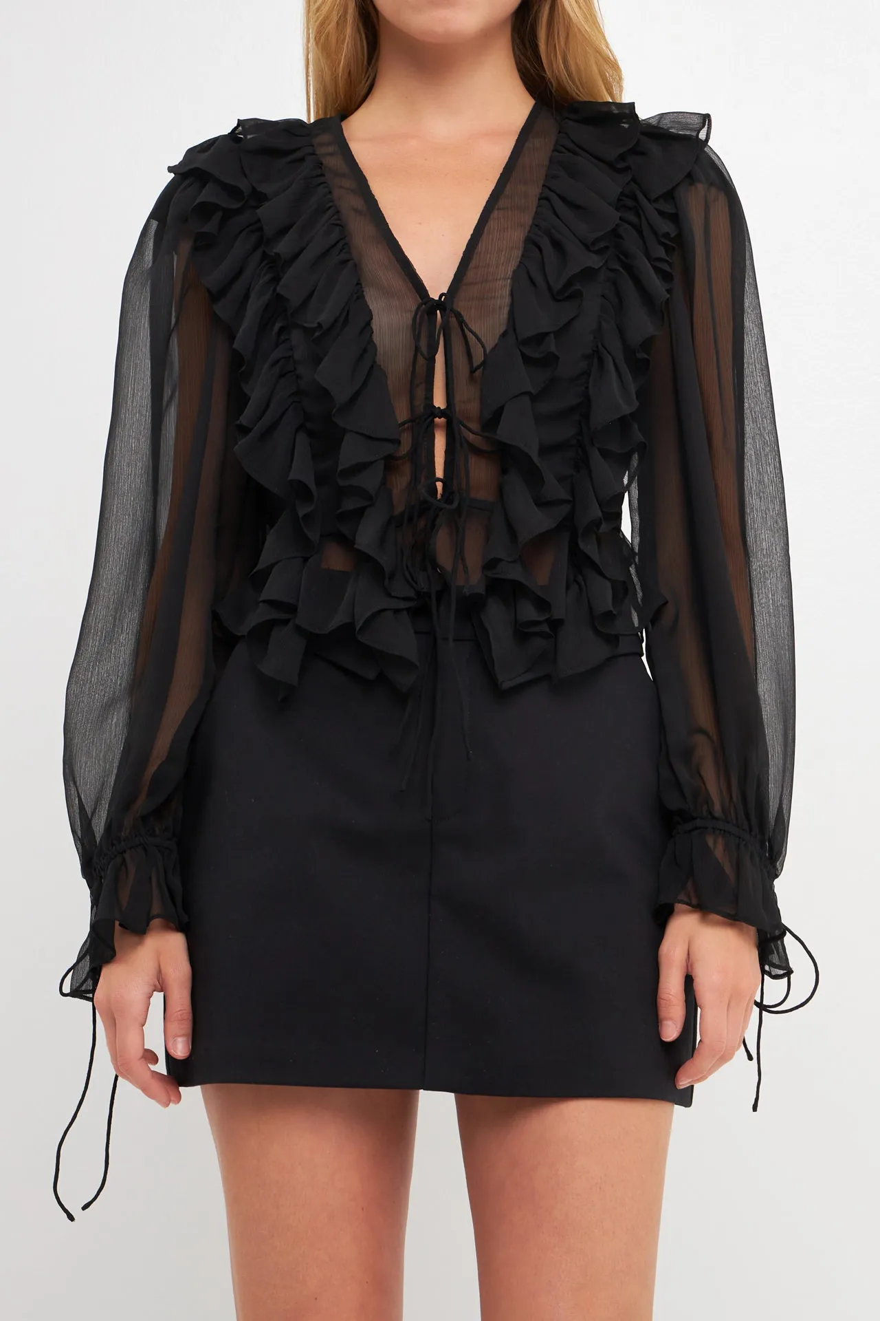 Multi Ruffled Long Sleeve Blouse sold by Endless Rose product image thumbnail 2